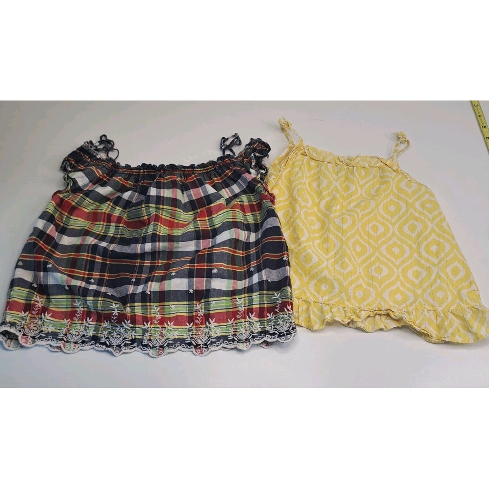 Ralph Lauren Plaid Strappy Top Girls 4T +‎ Arizona Jean Co Top Boho Summer